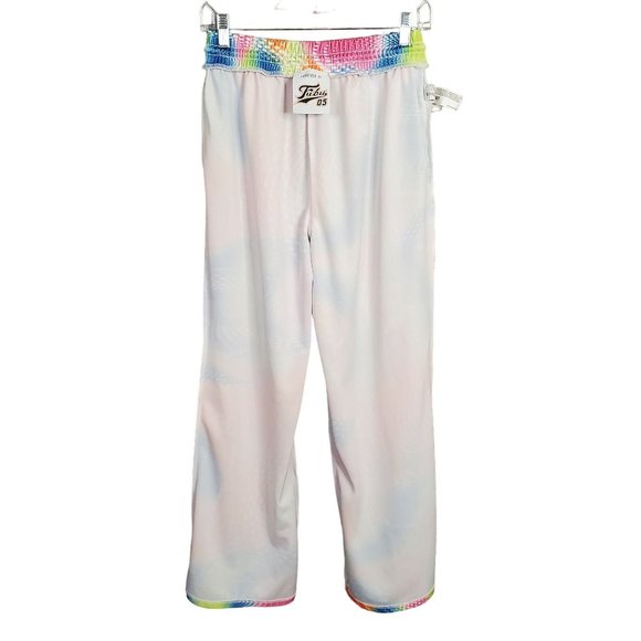 FUBU X Forever 21 Size M Pants Pull-On Wide Leg Rainbow Swirl Logo StreetWear - Picture 10 of 11